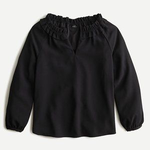 J. Crew Drapey ruffleneck top in 365 crepe